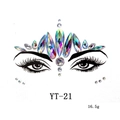 Detailed crown pattern layout of acrylic face rhinestone stickers for masquerade makeup - YT-21