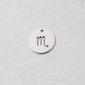 Polished silver stainless steel 15mm round Scorpio zodiac pendant with cutout design - Scorpio (Steel 8)