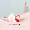 Miniature Christmas snowman figurine with red hat and scarf for DIY micro landscapes - Green Knit Style 1 Snowman