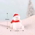 Miniature resin snowman figurine in red hat and scarf for DIY Christmas decor - Knit Hat Snowman No. 3