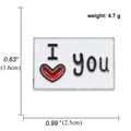 Cartoon emaille I Love You speldje met afmetingen 1,6x2,5cm en gewicht van 4,7g - Rechthoek I LOVE YOU