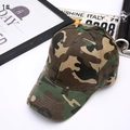 Vue détaillée d'une casquette camouflage en coton sergé avec couronne à six panneaux - Taille unique / Style arrière plein / Camouflage n° 1