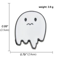 Spilla smaltata a fantasma bianco con contorni neri, misura 2,5 x 2,0 cm e pesa 3,9 g - Piccolo Fantasma