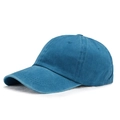 Vintage gewaschene Denim Baseballkappe in Blaugrün mit gebogenem Schirm - Verstellbar / Hellblau