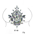 Aurora AB resin diamond body stickers for belly and chest decor in festival party - XT-08 AB Crystal Sticker