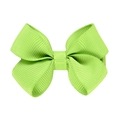 Light green grosgrain ribbon bow hair clip for children with vibrant ribbed texture - Bright Green (20)