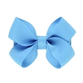 Light blue grosgrain ribbon bow hair clip for children with textured fabric finish - Light Blue (7)