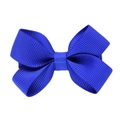 Blue bow hair clip for girls with textured grosgrain ribbon and layered double-knot design - Blue (6)