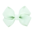 Mint green ribbed bow hair clip for children with elegant textured fabric and metal grip - Mint Green (19)