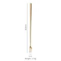 Golden 304 stainless steel long handle cocktail fork with 20.8cm slim design - Square Head Fork / Gold