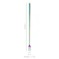 Rainbow plated stainless steel long handle dessert fork 20.8cm for cocktails - Square Head Fork / Rainbow