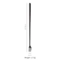 Minimalist long handle 304 stainless steel black cocktail fork, length 20.8cm, weight 17.6g - Square Head Fork / Black