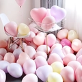 Pastel macaron heart-shaped balloons for wedding and birthday party scene decoration - Macaron Heart Balloons (50pcs) / Multicolor