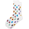 Weiße Socken mit farbenfrohem Bären-Print für Damen und Herren im Skater-Stil - Größe 38-45 / Weiße Allover-Print Bär