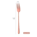 Elegant rose gold stainless steel dinner fork with long handle 21.3cm in length - Rose Gold