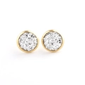 10mm round gold plated stainless steel stud earrings with silver druzy mineral sparkle - Silver Sparkle (21)