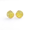 10mm round gold-plated stainless steel stud earrings with yellow and clear crystals - Golden Yellow Iridescent (31)