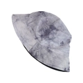 Detailed macro shot of grey and white tie-dye cotton fabric on bucket hat brim - M (56-58cm) / Gray