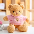 Oso de peluche marrón con sudadera rosa y bordado lindo, juguete de felpa suave - Oso Con Sudadera Rosa