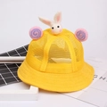 Kids bright yellow sun bucket hat with cute 3D bunny ears and mesh breathable fabric - Adult 57-58cm / Mesh (Rabbit)