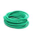 Set of high-elastic 3mm green hair ties for girls with premium woven nylon texture - Grass Green