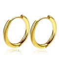 Orecchini a cerchio in acciaio inossidabile dorato lucido con riflesso su fondo bianco - 8mm / Oro