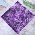 Purple paisley cotton bandana with boho pattern on a minimalist marble background - One Size / Purple Tie Dye