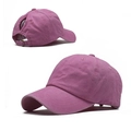 Casquette de baseball fuchsia en coton délavé avec ouverture queue de cheval réglable - Rose