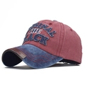 Vintage burgundy and navy cotton baseball cap with ORIGINAL THE BLACK embroidery - Adjustable / Navy Blue and Wine Red