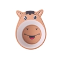 Eco-friendly bamboo fiber children bowl with a brown cartoon horse shape design - Pony Bowl