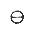 Cute pixelated Windows cursor badge in black metal finish for creative bag decoration - Forbidden Symbol
