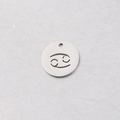 Cancer zodiac sign pendant in silver brushed stainless steel for DIY jewelry making - Cancer (Steel 4)