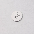15mm stainless steel Sagittarius zodiac pendant with a brushed silver mirror finish - Sagittarius (Steel 9)