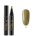 3-in-1 gel polish pen in olive green shade 27 for UV LED nails, 5ml capacity - Q-27 Army Green