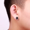Minimalist black magnetic ear clip on ear for men with non-piercing punk style - 10mm / Black