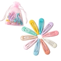 Colorful teardrop hair clip set with pink organza gift bag on a clean white background - Light Color (10 Pieces)