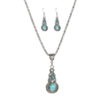 Vintage Silver Turquoise Necklace and Earrings Set(sku3519)