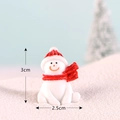 Miniature resin snowman figurine with red hat and scarf for Christmas DIY decor, 3cm - Knit Hat Snowman No. 2