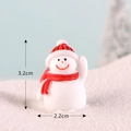 Miniature resin snowman figurine with red hat and scarf, dimensions 3.2cm by 2.2cm - Cyan Knit Style 4 Snowman