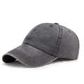 Gorra de béisbol de algodón gris antracita lavado vintage vista desde un ángulo de 45 grados - Ajustable / Gris