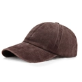 Verwaschene Denim-Baseballkappe in Kaffeebraun mit Used-Look und gebogenem Schirm - Verstellbar / Kaffeebraun