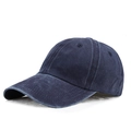 Marineblaue Baseballkappe aus gewaschener Baumwolle mit Vintage-Finish für Herren - Verstellbar / Dunkelblau