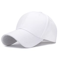 Cappellino da baseball bianco minimalista in cotone con visiera curva e sei pannelli - Tinta Unita Semplice / Bianco