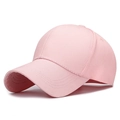 Cappellino da baseball rosa in cotone a sei pannelli con visiera curva stile semplice - Tinta Unita Semplice / Rosa