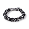 Pulsera de cadena robusta de acero inoxidable plateado para hombre con cierre de muelle - Estilo Liso (KB109997-BD)