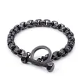 Bracciale da uomo a manubrio in acciaio inossidabile nero opaco con chiusura a T - Stile Manubrio Nero Opaco (KB110097-K)