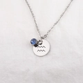 Collana Acquario in acciaio inossidabile argento con ciondolo in cristallo blu - Acquario Pietra Blu (11-3号色)