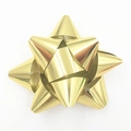 Mini lazo de estrella dorado metalizado de 1 pulgada para regalos y decoración navideña - Dorado