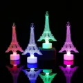 Colorful Eiffel Tower 3D LED night light with glowing acrylic base for home decor - Acrylic Eiffel Tower