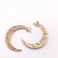Hohle Mondanhänger in Goldoptik für DIY-Halsketten und Ohrring-Schmuckherstellung - 30x39mm / KC Gold